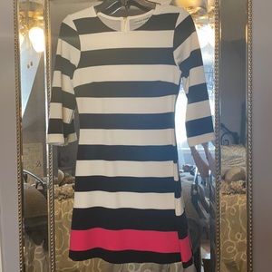 Black and white striped dress